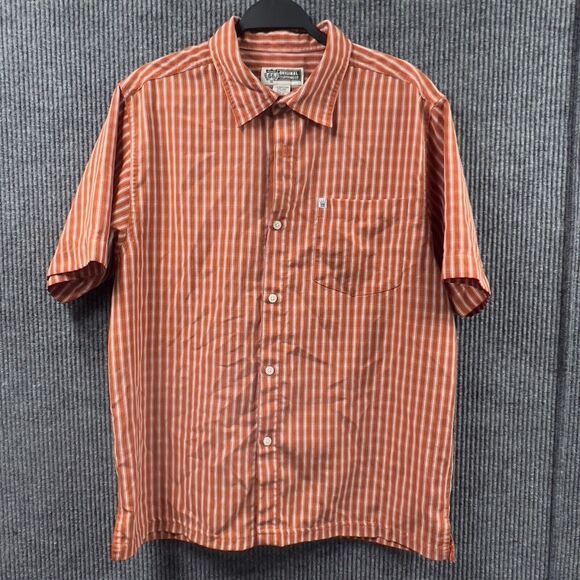 ROUTE 66 Mens Original Clothing Co. Shirt Medium‎ Red Striped Button Down SS - Picture 5 of 11